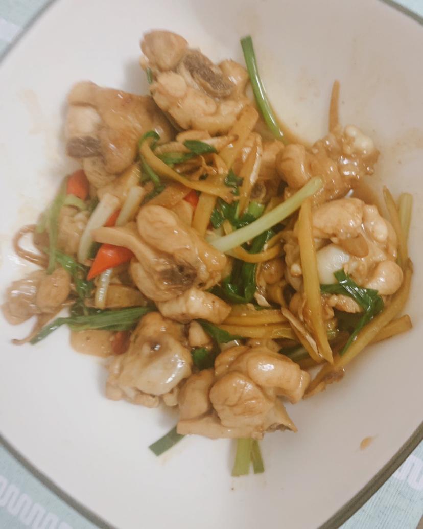 蚝油姜丝炒鸡肉