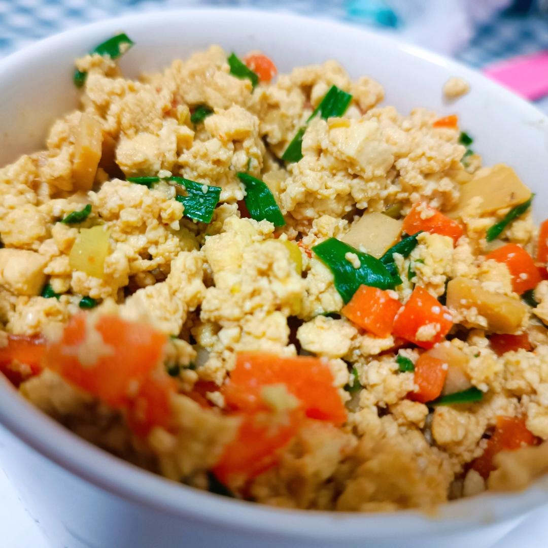 减脂餐｜无米豆腐炒饭低脂高蛋白‼️