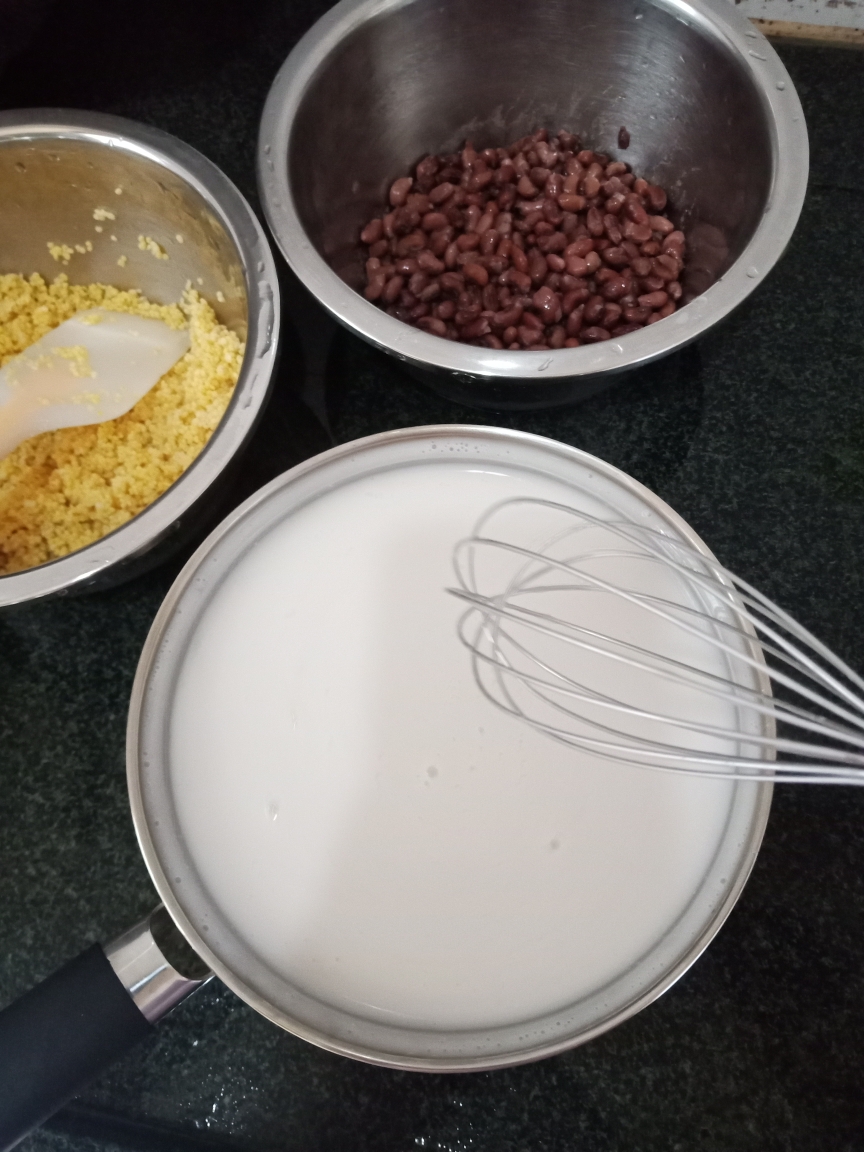 小米红豆糕的做法 步骤3