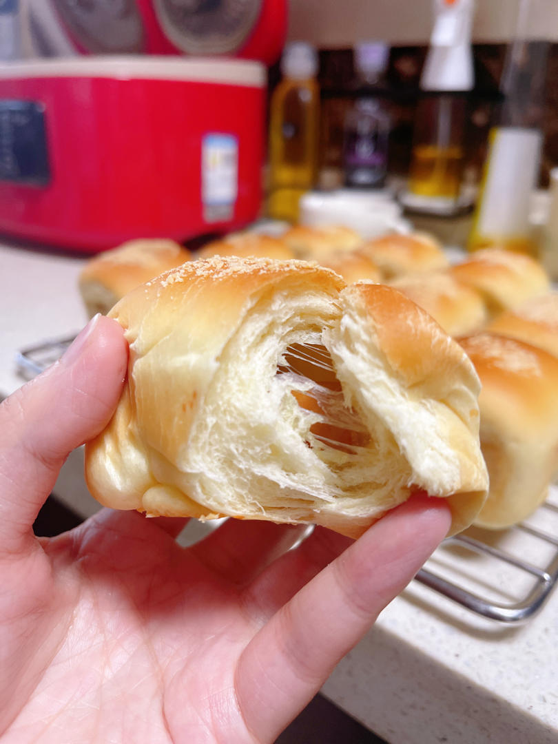 一次发酵的汤种吐司～拉丝到没朋友