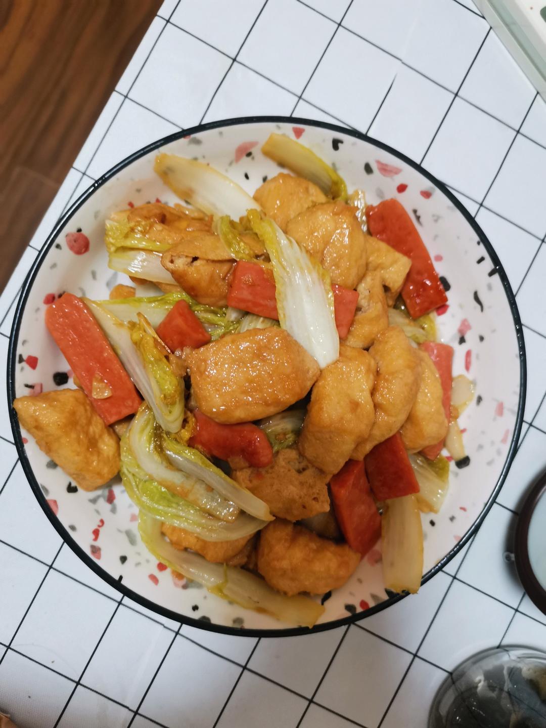 娃娃菜豆泡煲 绝了～