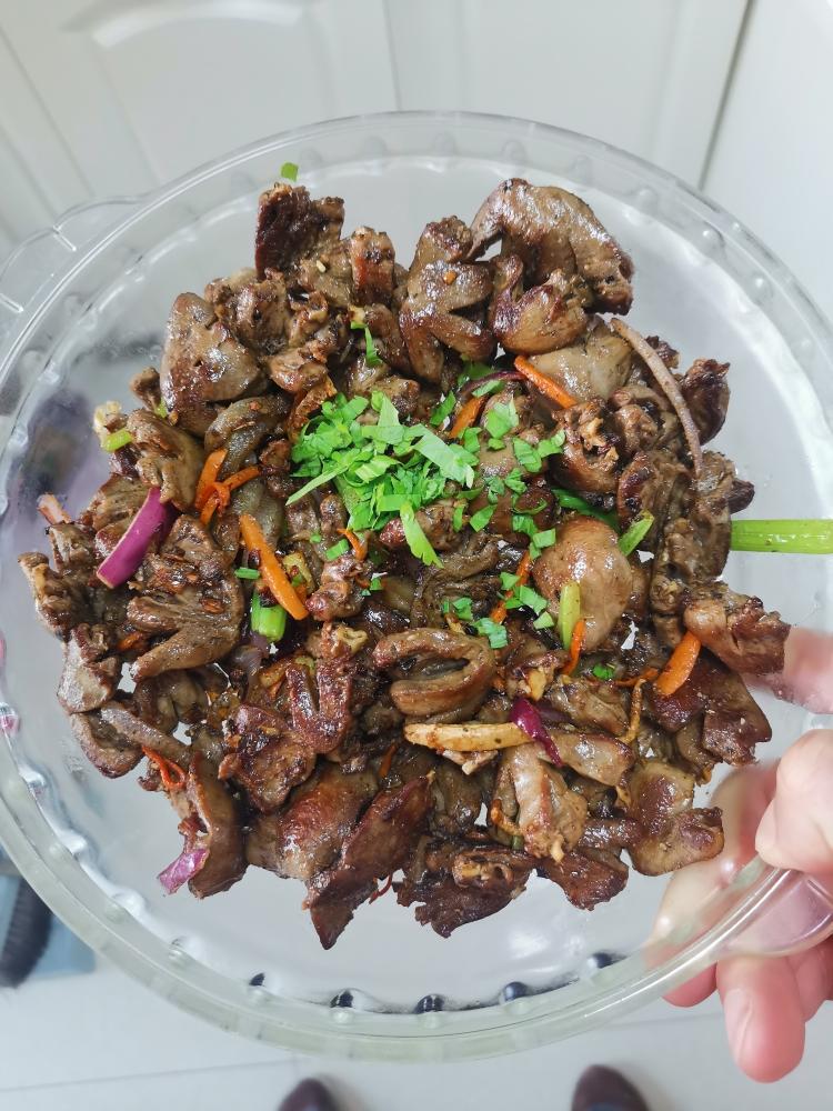 孜然干煸鸡心的做法