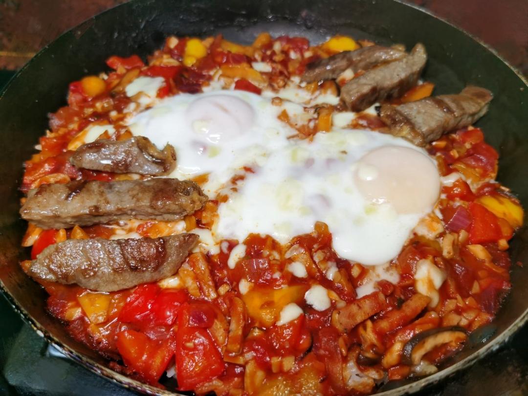 宅家brunch 北非蛋/摩洛哥焖蛋牛排 复刻杭州网红店brunch～