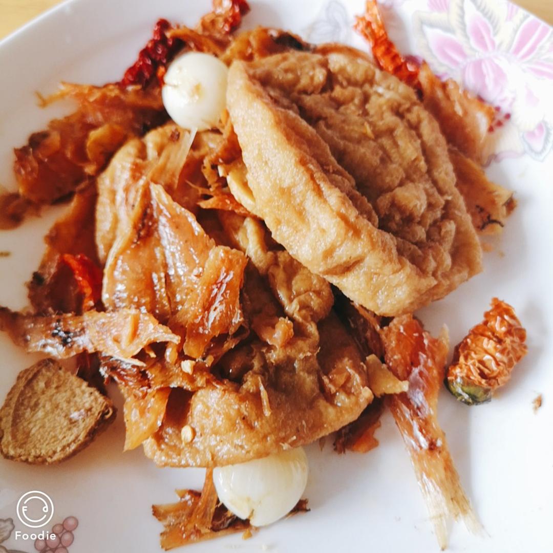 快手家常肉炒油豆腐