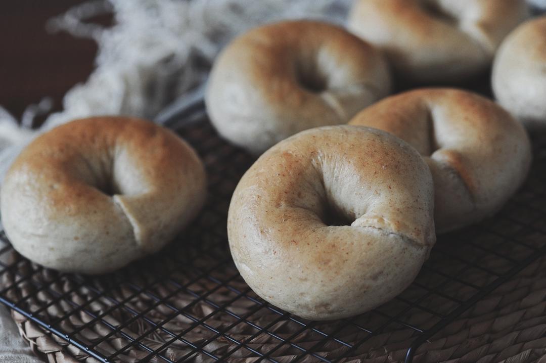 （无油）全麦黑麦贝果bagel~咬劲十足，越嚼越香