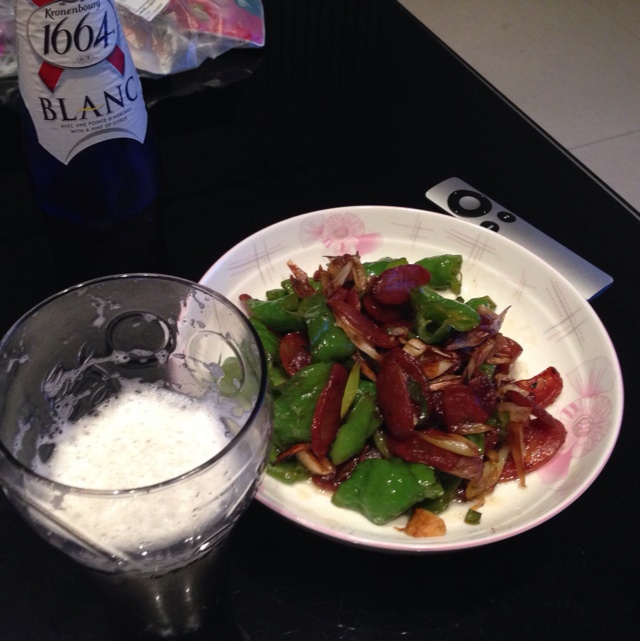 青椒炒腊肠