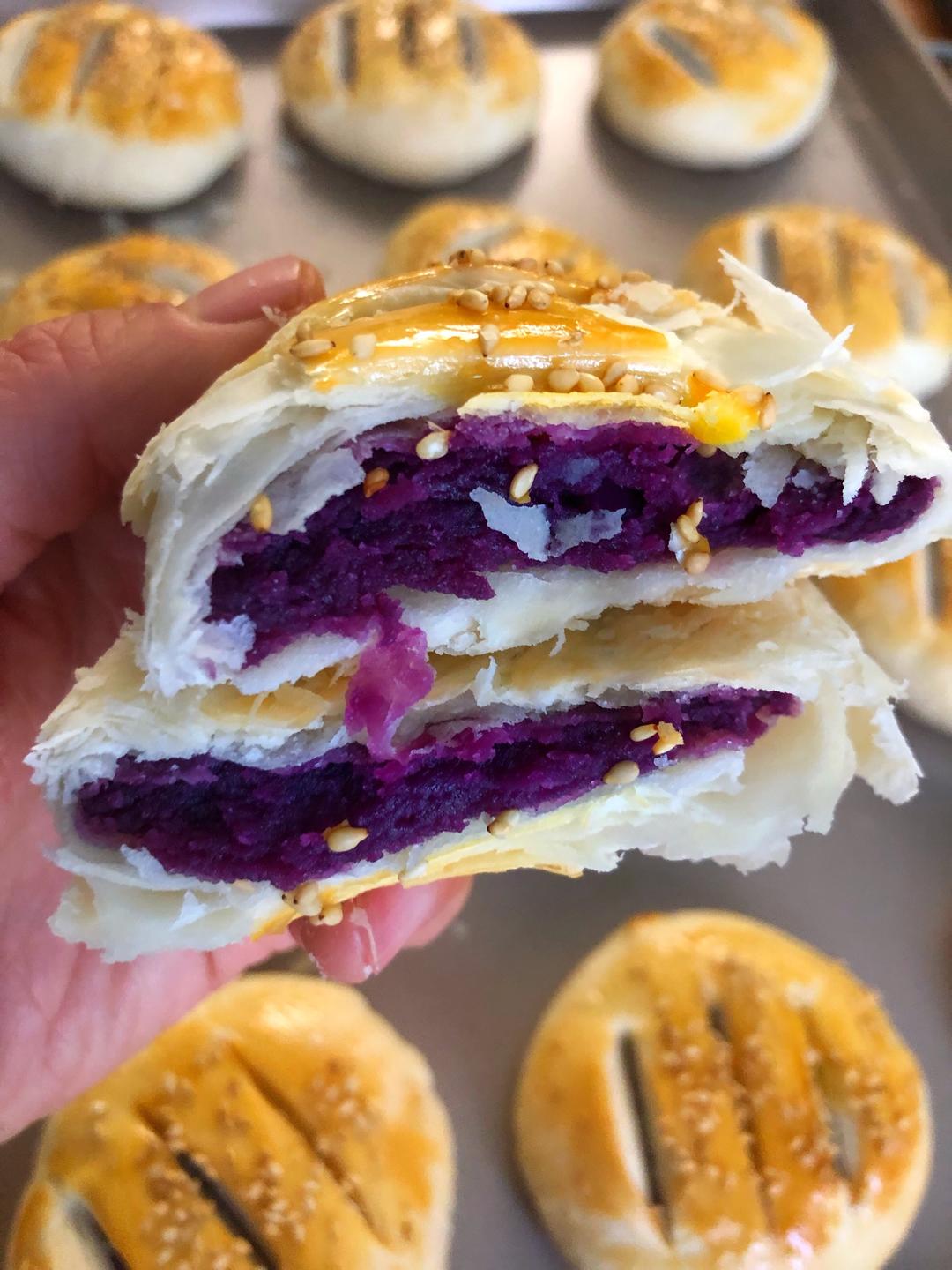 一碰就会碎的紫薯酥饼的做法