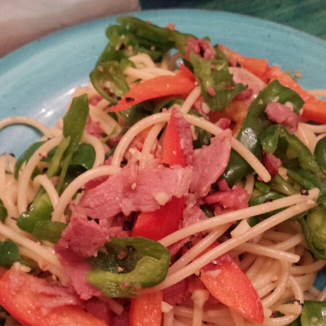 黑胡椒香蒜培根意大利面