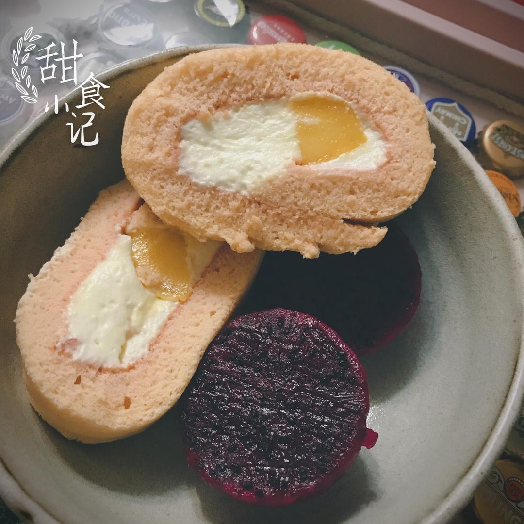 火龙果蛋糕卷