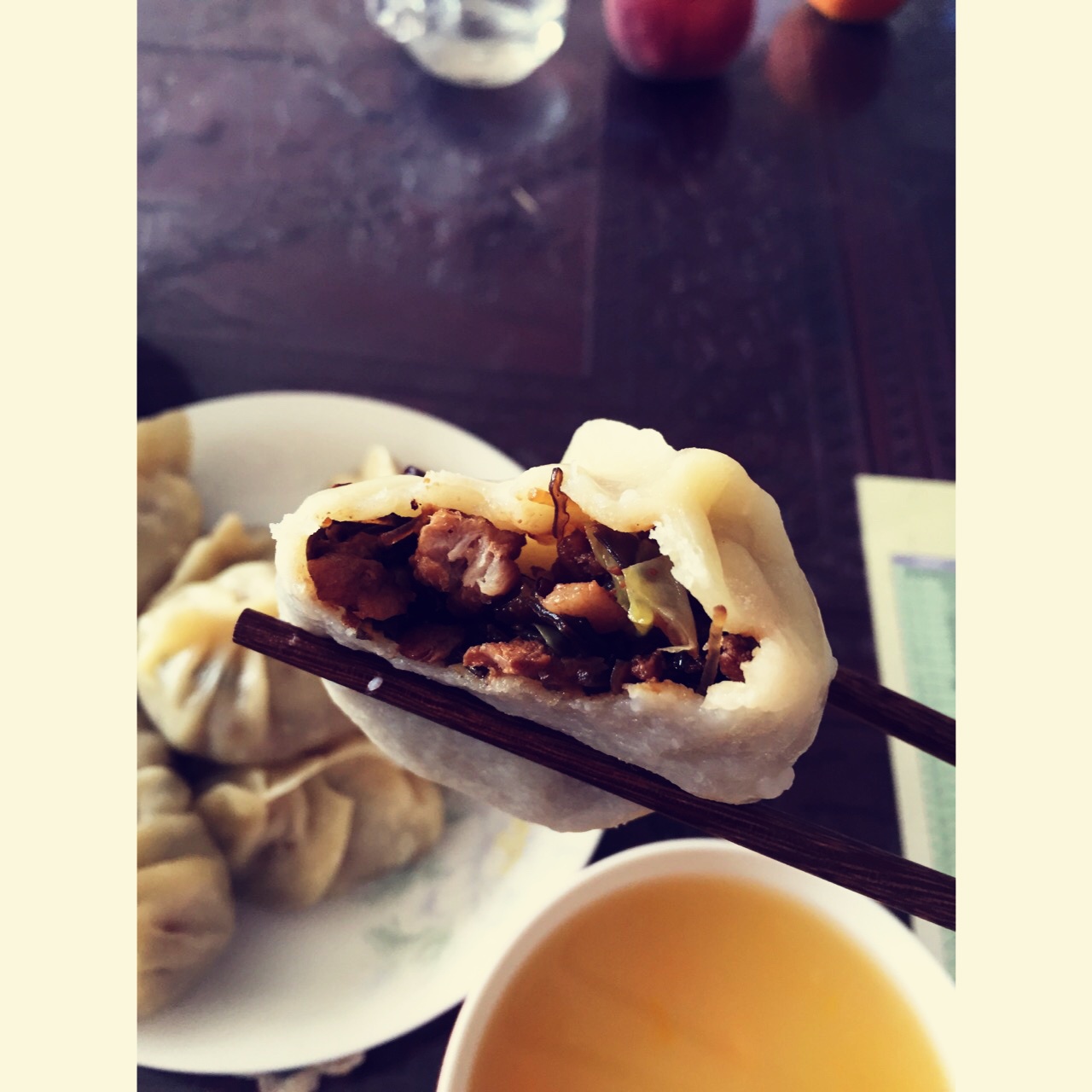 白菜酱肉丁馅 烫面蒸饺