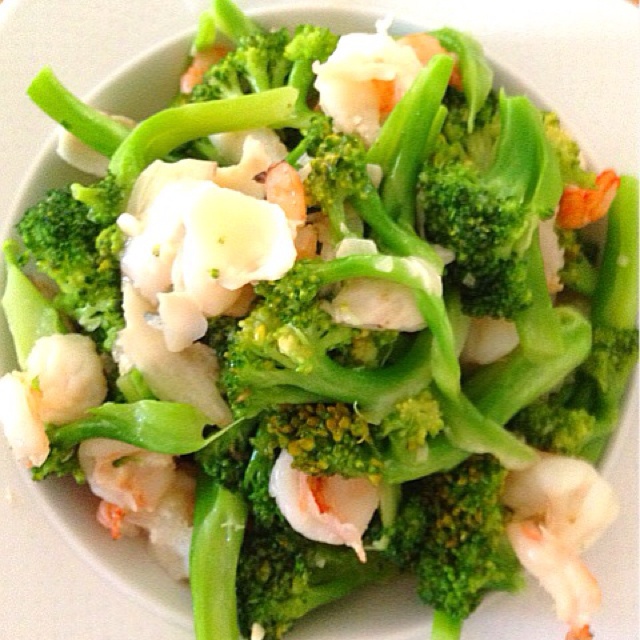 kokoliu做的炝炒西兰花虾球