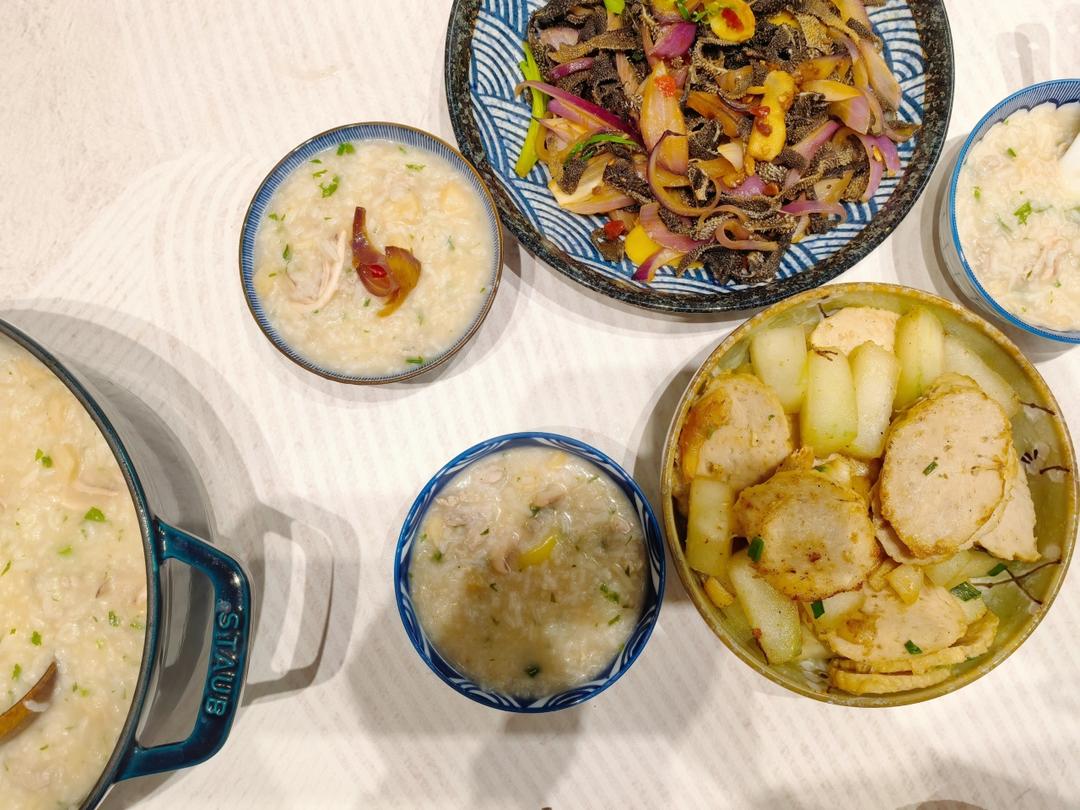 潮汕鱿鱼干瘦肉砂锅粥