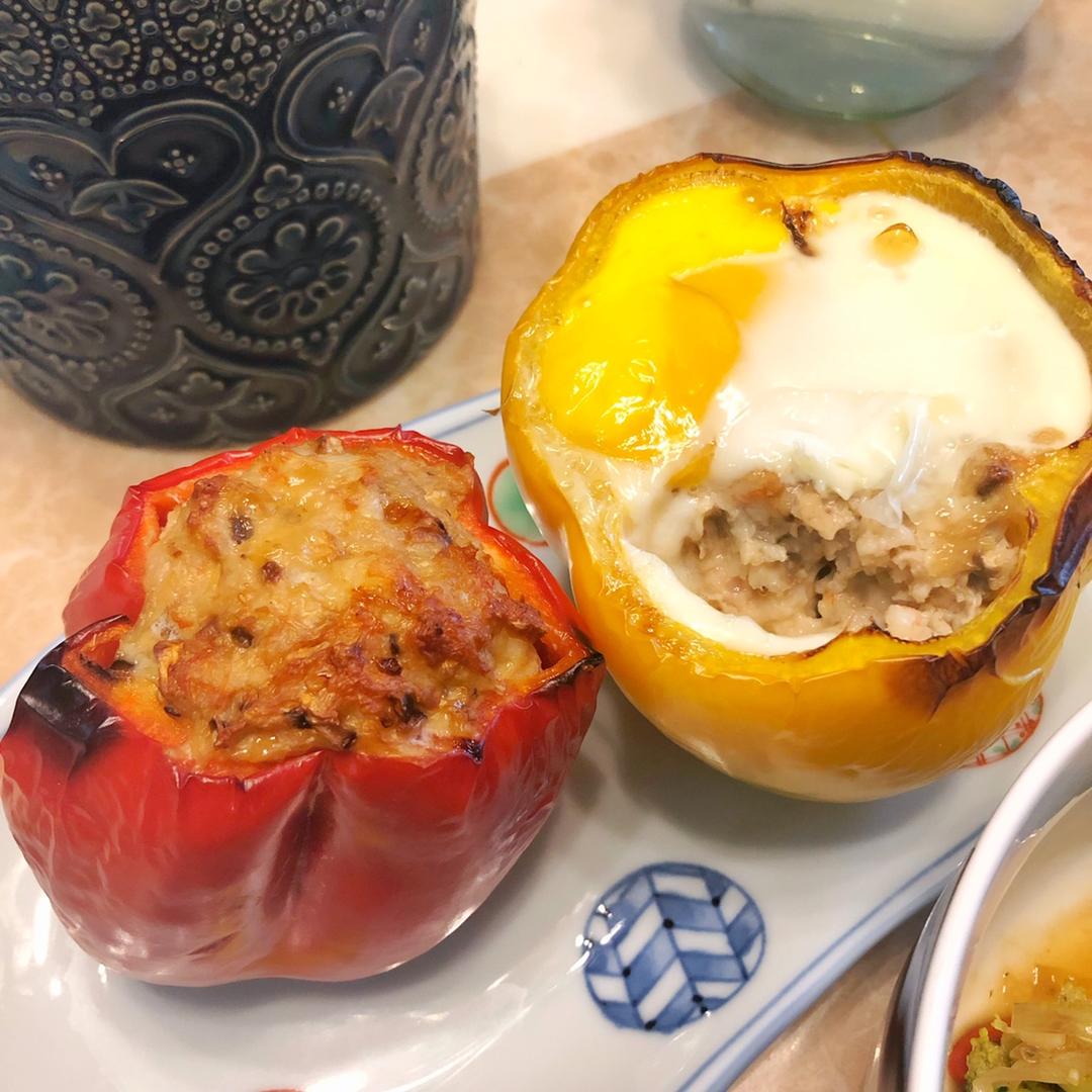 烤箱版彩椒酿肉