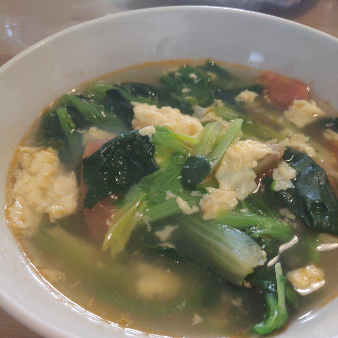 番茄鸡蛋菠菜汤