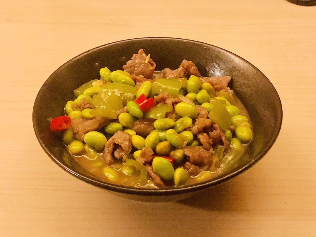 毛豆炒肉