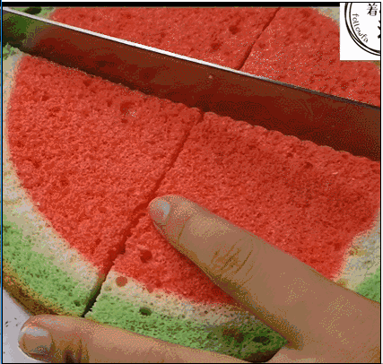 西瓜蛋糕，仿真花式戚风的做法 步骤20