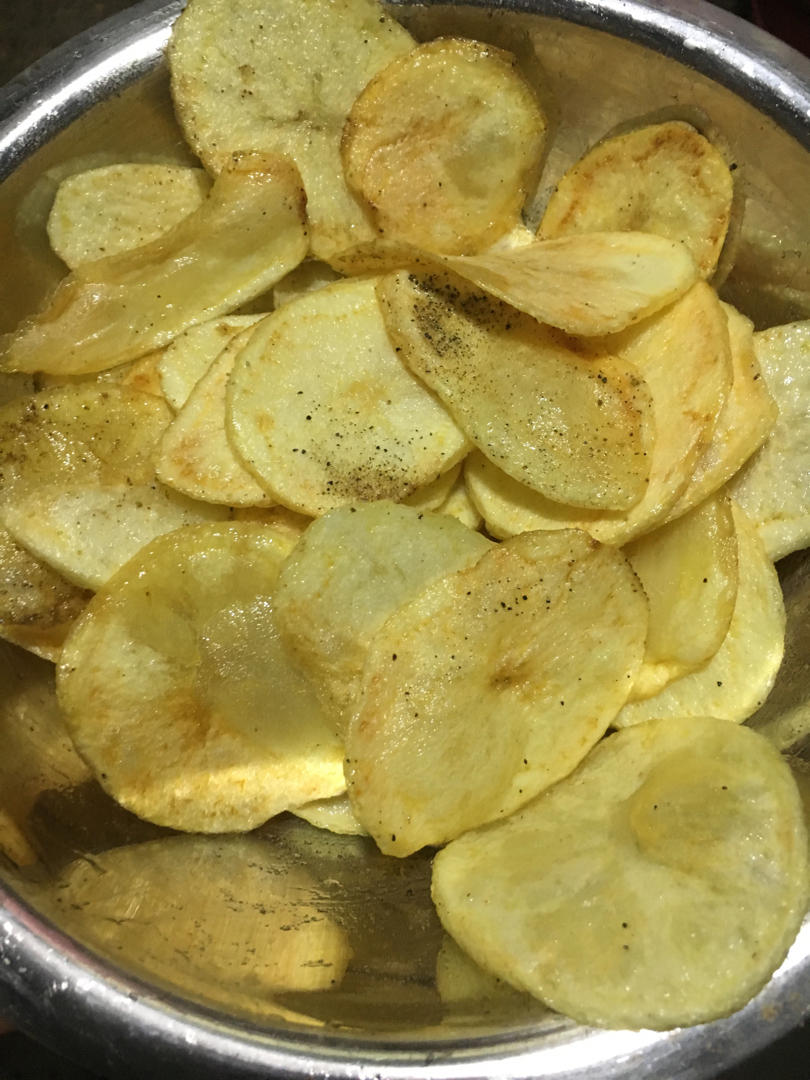 超简便的炸薯片 炸土豆片