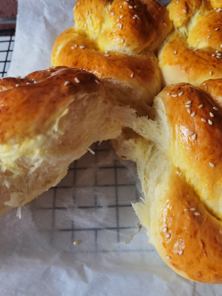 好吃的老面包，用普通面粉就可以做，不揉手套膜一样柔软拉丝的做法 步骤25