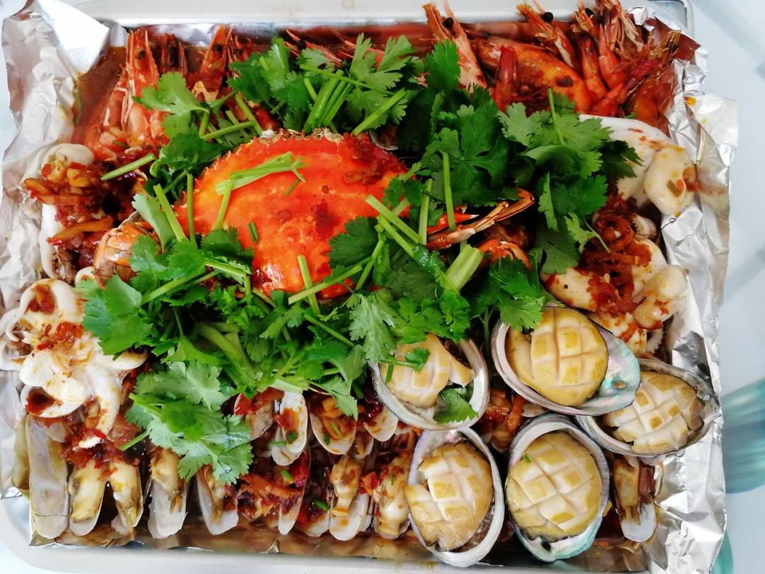 蒜香吮指海鲜大咖——松下NU-JK200W大蒸烤箱食谱