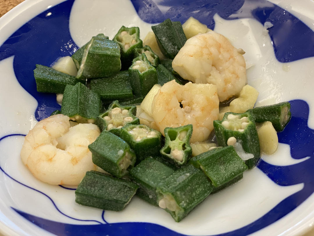 秋葵炒虾仁