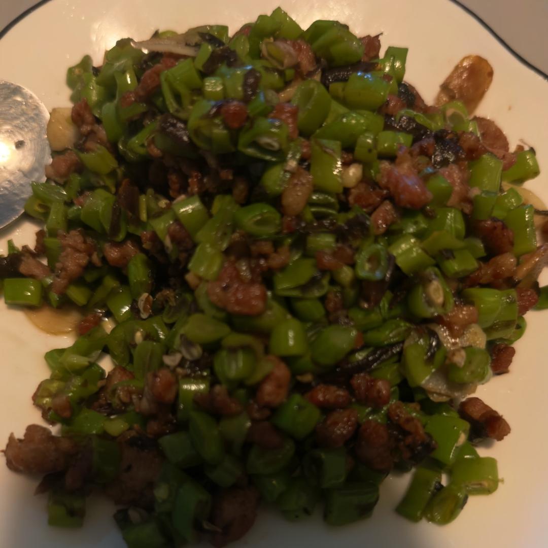 榄菜肉末四季豆