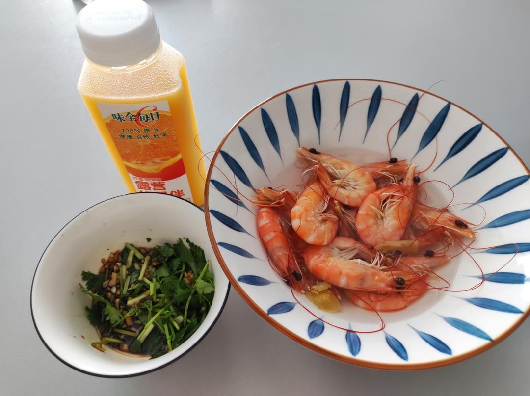 白灼虾（活虾煮出来好甜）