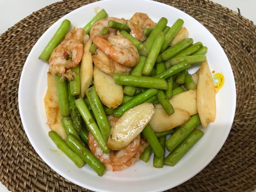 清炒芦笋虾仁
