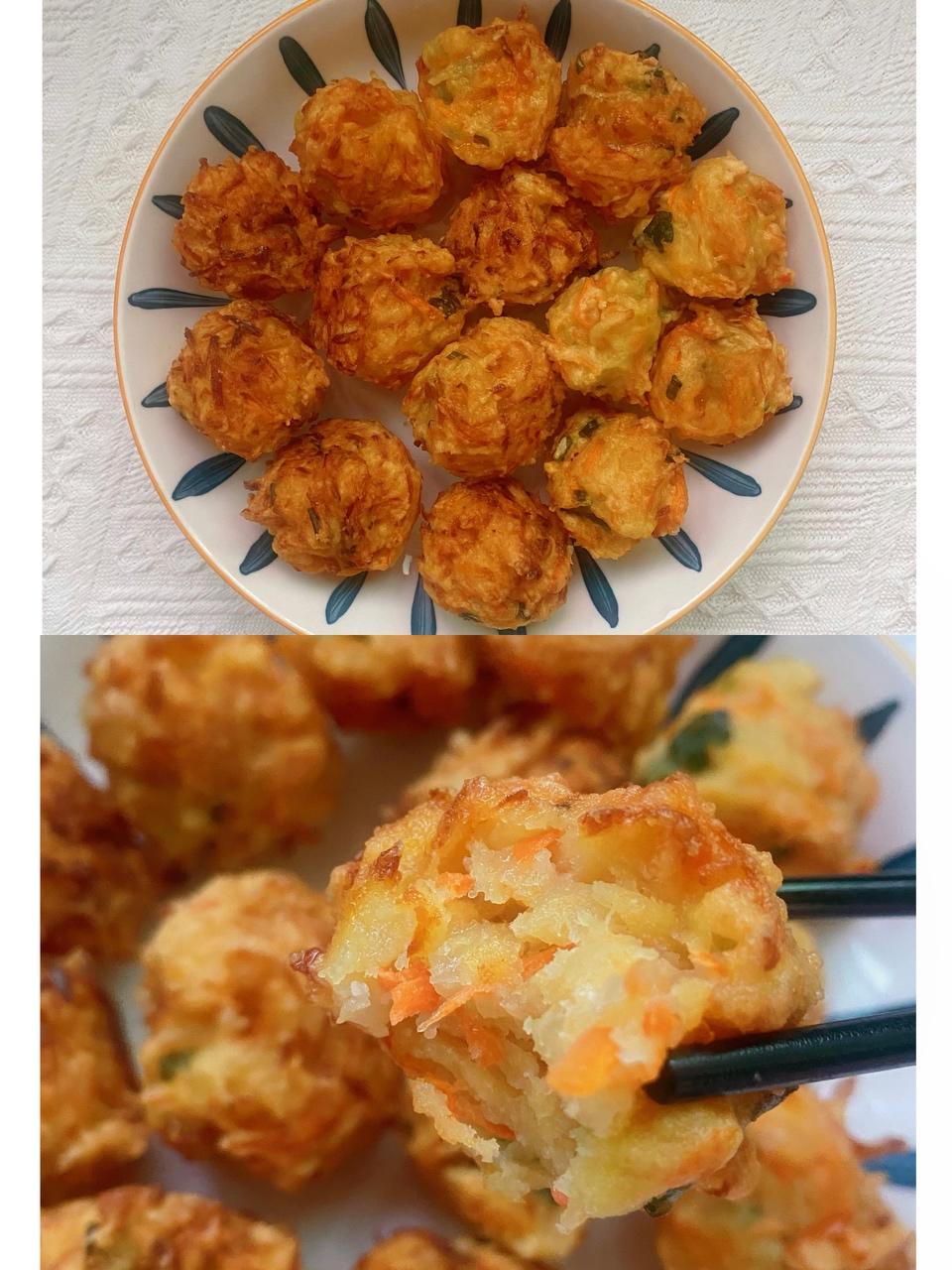 炸素菜丸的做法