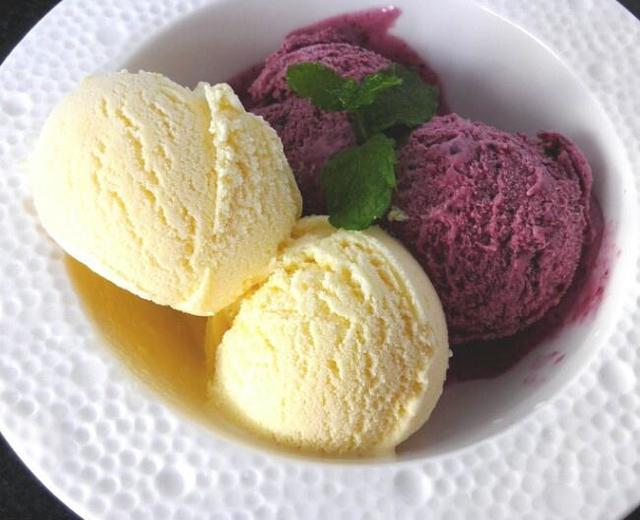 冰淇淋之蓝莓&香草口味的做法