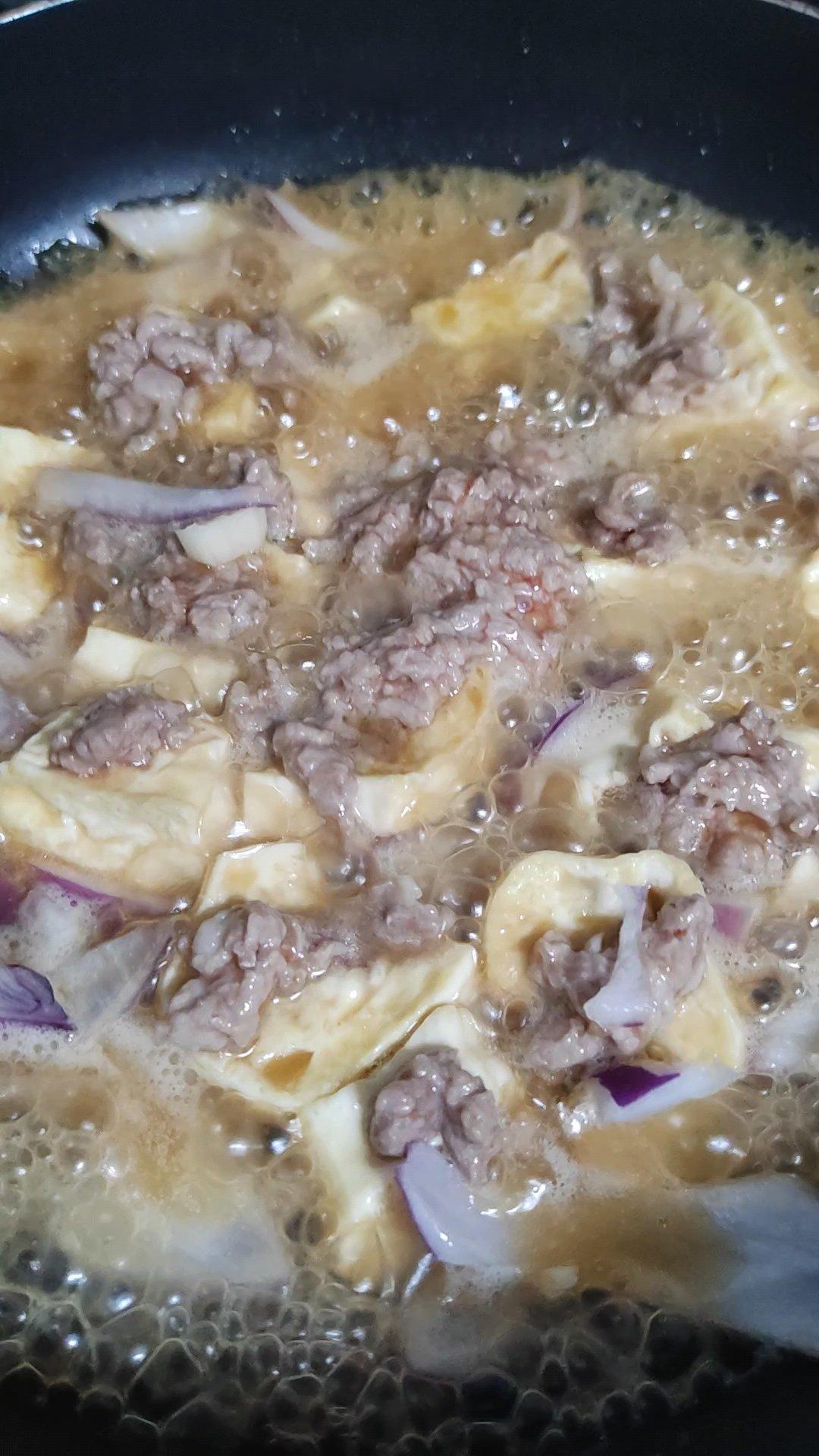 豆腐焖肉沫