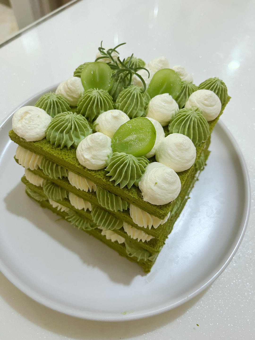 抹茶奶油蛋糕—做法简单颜值超高