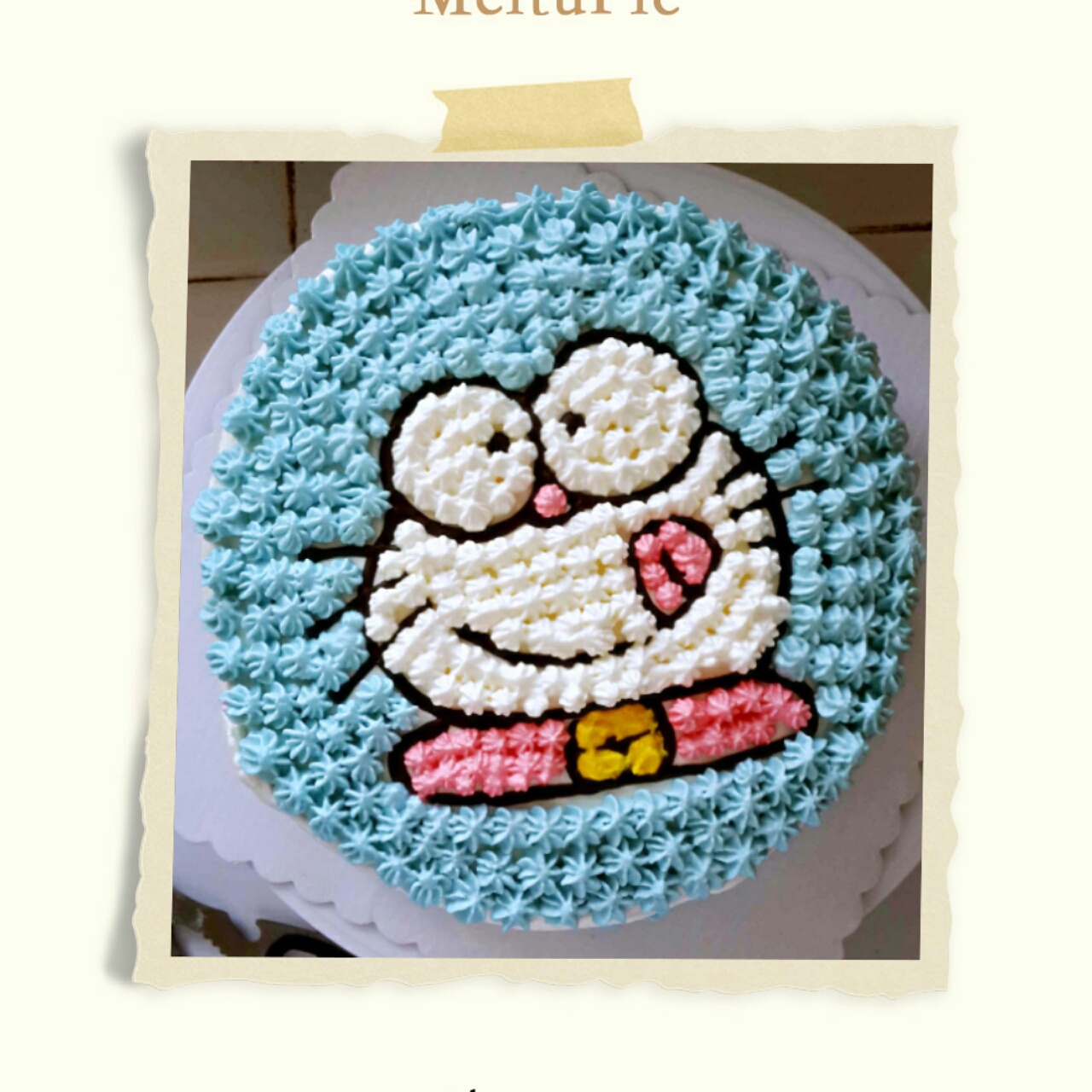 哆啦A梦蓝胖子卡通裱花蛋糕