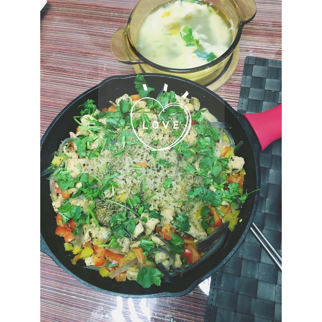 【健康三餐】香喷喷孜然鸡肉闷饭