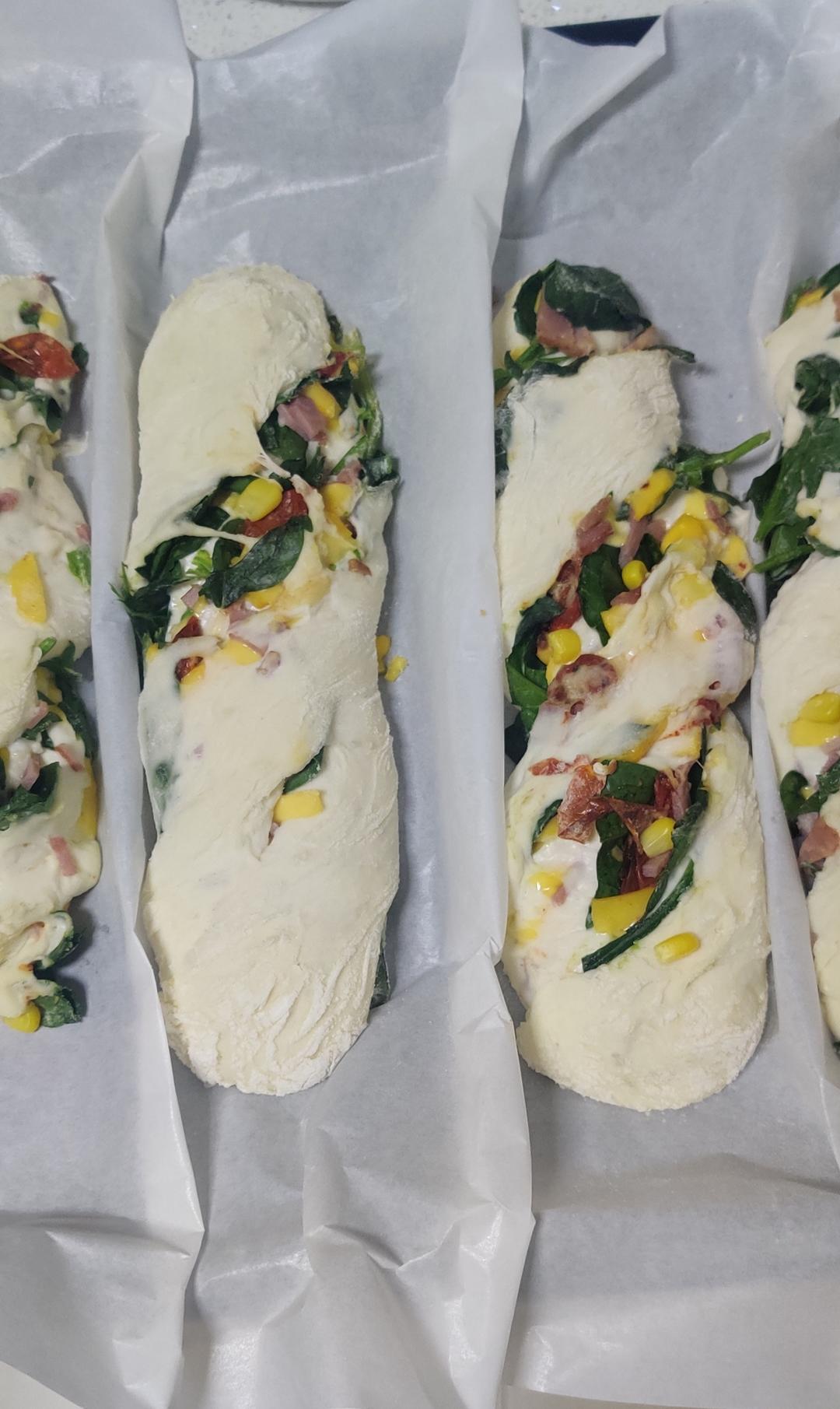 免揉面的全麦恰巴塔扭扭棒