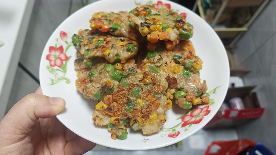 蔬菜虾滑煎饼