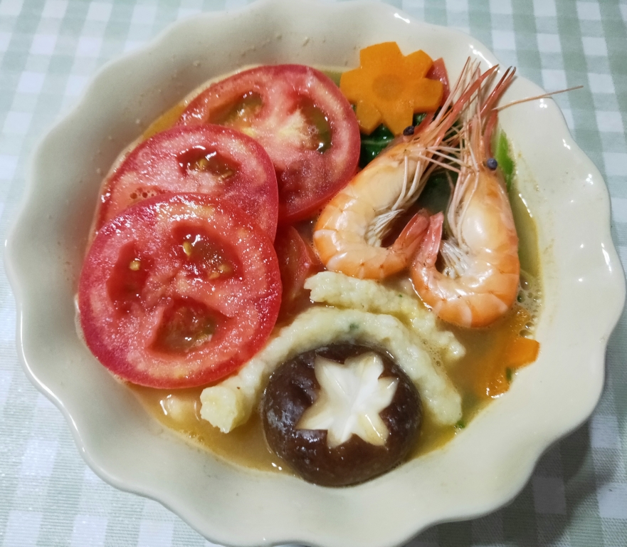 鲜虾面疙瘩汤的做法