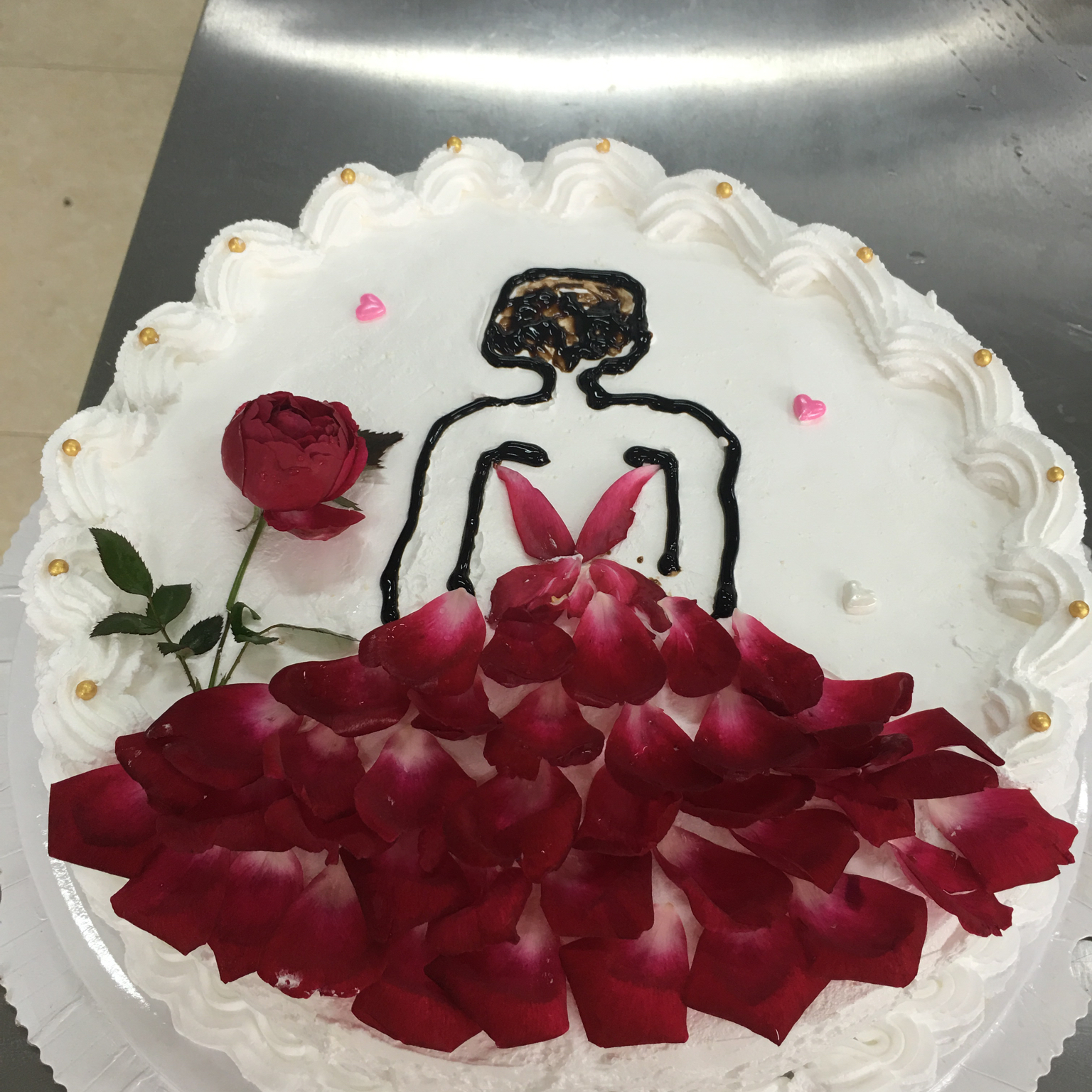 玫瑰花奶油蛋糕