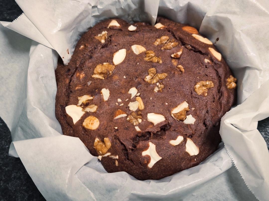 健康低卡 无油无蔗糖/全麦香蕉可可布朗尼蛋糕（搅一搅就完成！）