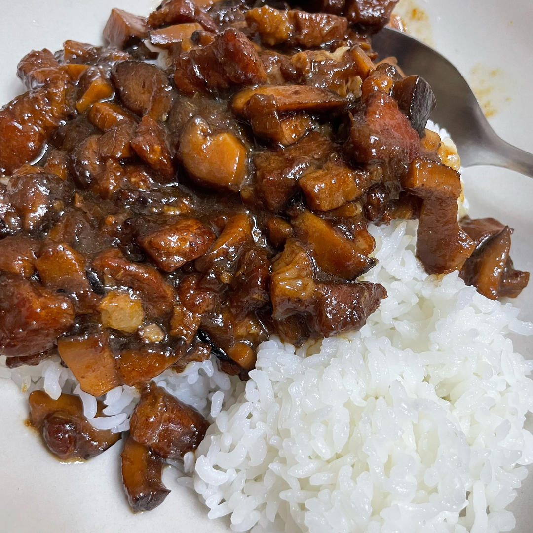洋葱酥卤肉饭