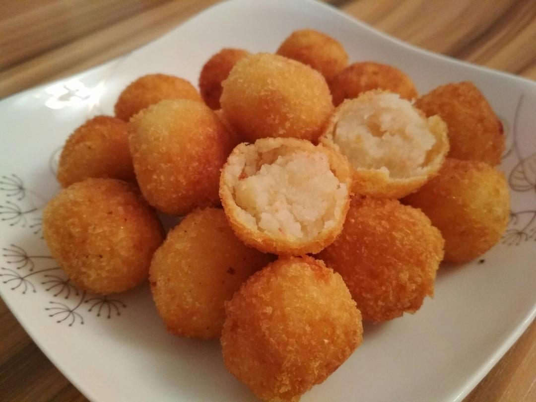 土豆泥鲜虾球