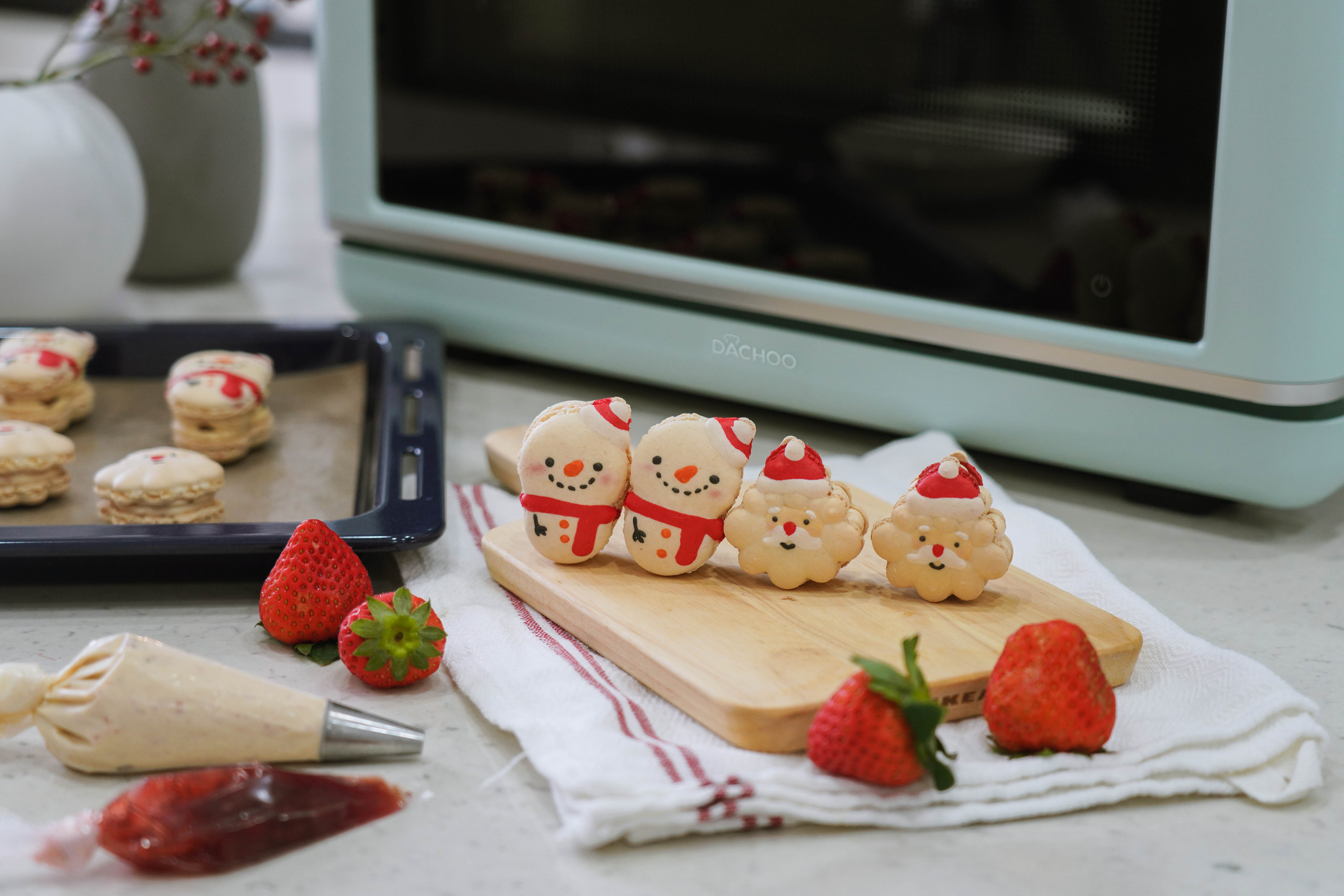 冬季限定雪人马卡龙⛄️-草莓口味的做法