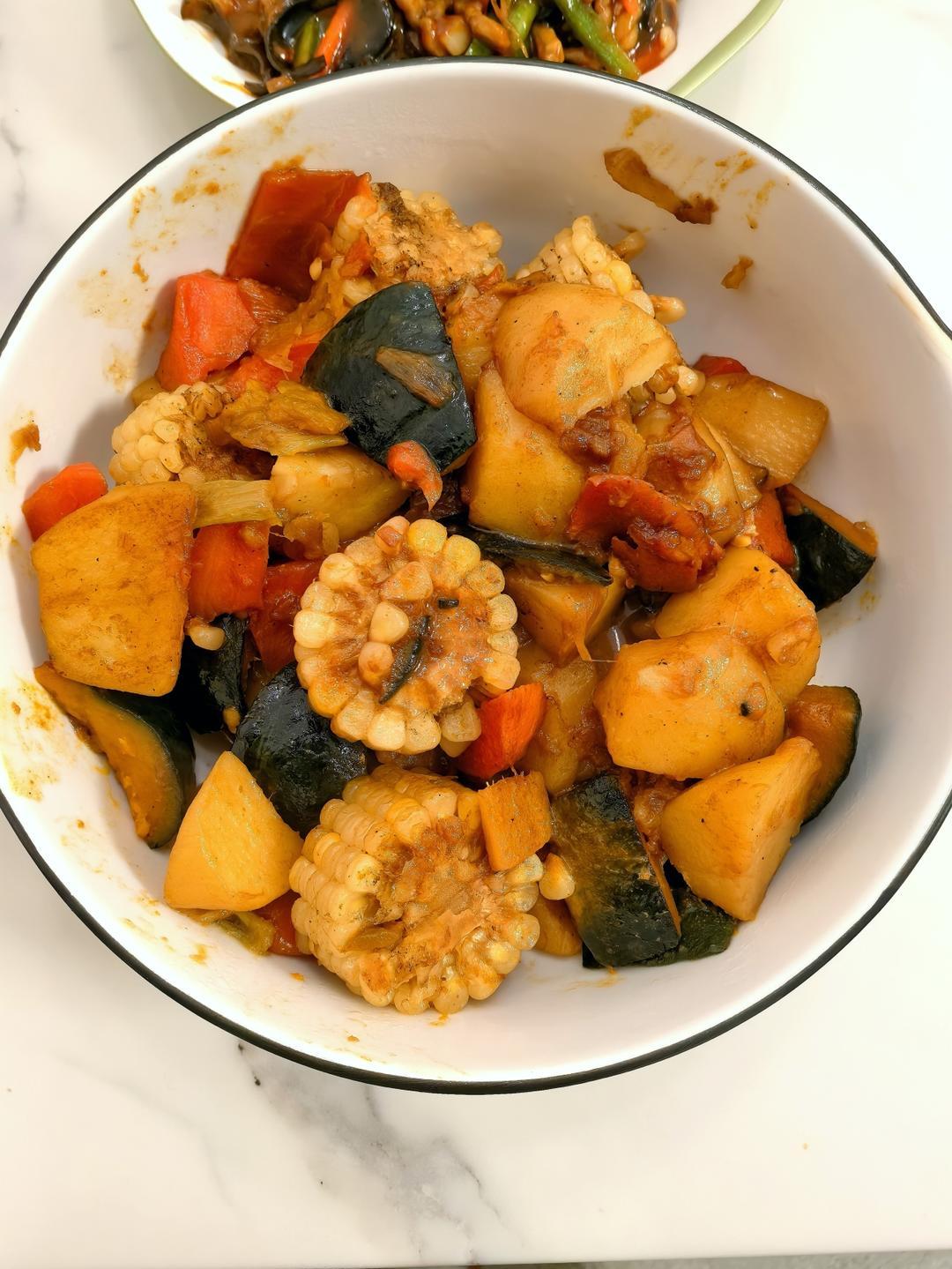 南瓜土豆玉米胡萝卜的做法