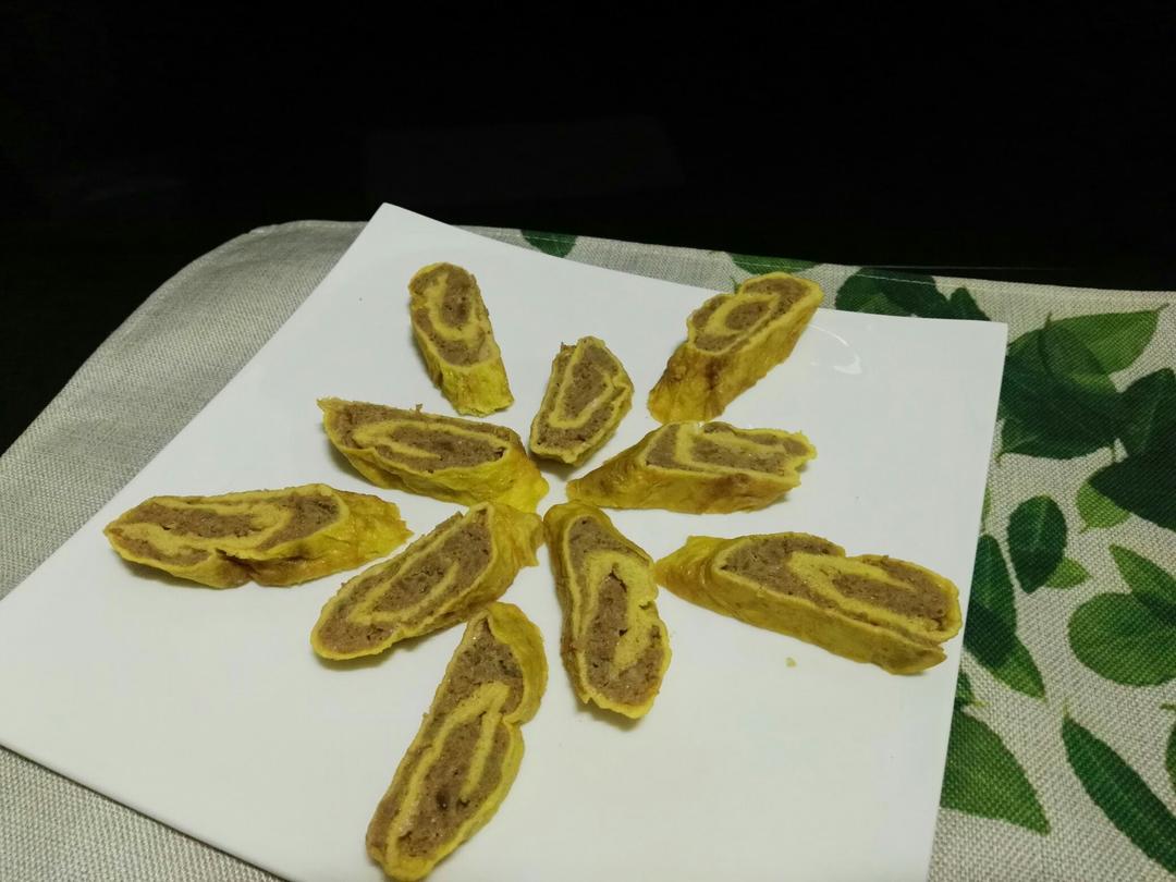 老爸的手艺---蒸肉蛋卷