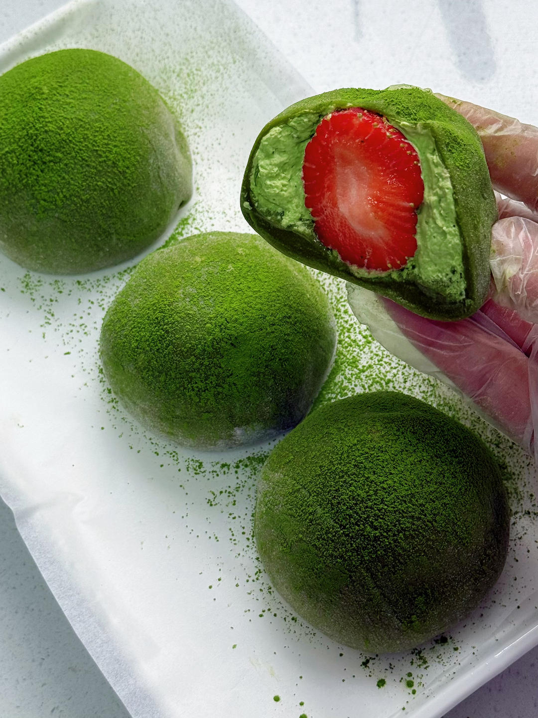 免烤箱❗抹茶草莓大福🍓清新酸甜一口到春天