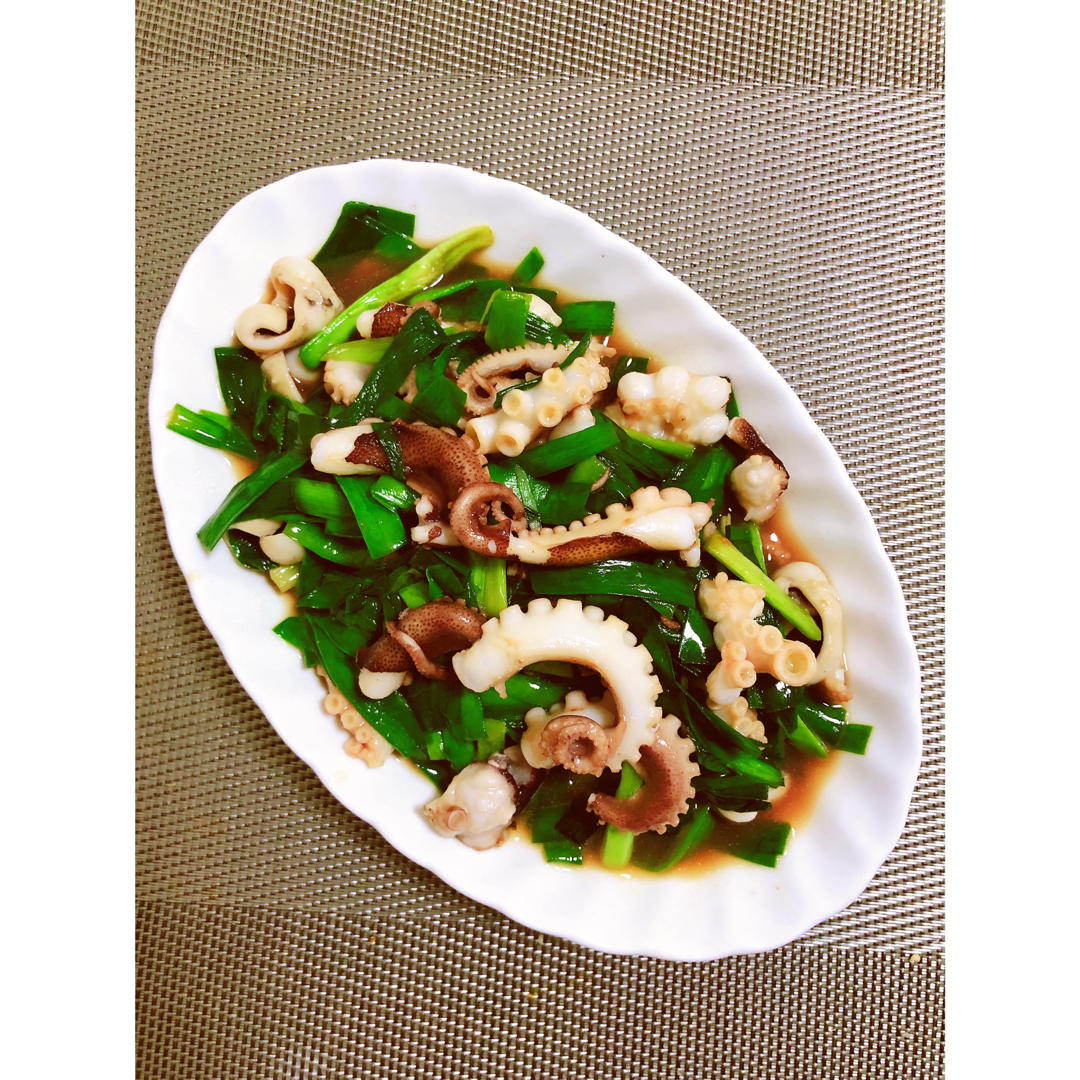 毛毛__做的韭菜炒八爪鱼