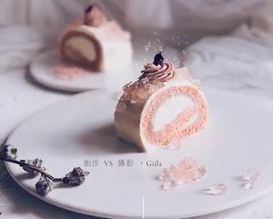 蛋糕卷|520独家网红蛋糕|ins风干玫瑰粉钻莫兰迪樱花卷|神仙祸水的做法 步骤3