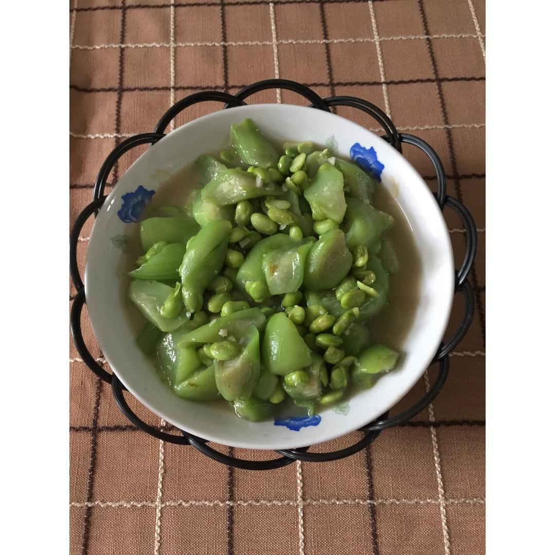 丝瓜炒毛豆