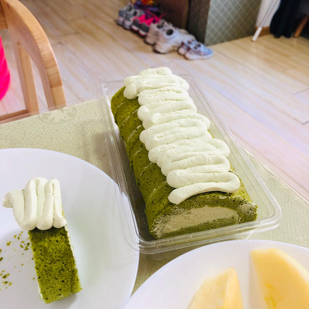 超清新｜斑斓椰香奶冻蛋糕卷｜卷不裂