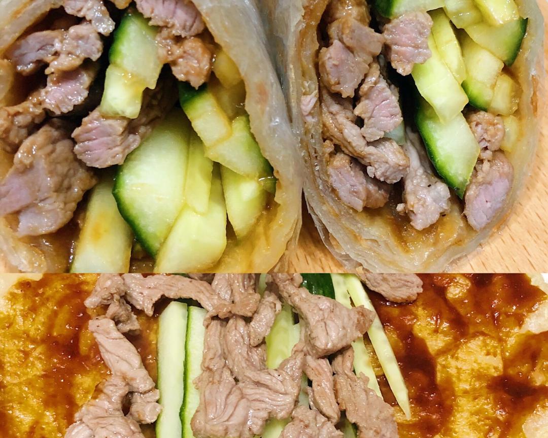 嫩炒牛肉卷饼的做法