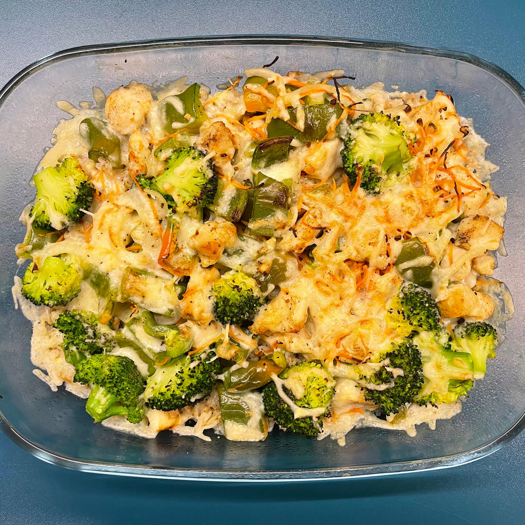 简单快手的蔬菜鸡肉焗饭